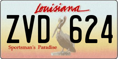 LA license plate ZVD624
