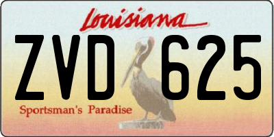 LA license plate ZVD625