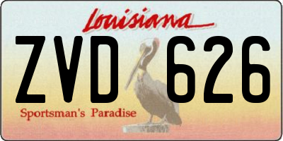 LA license plate ZVD626