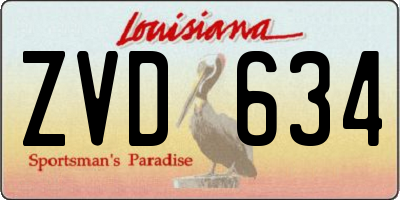 LA license plate ZVD634