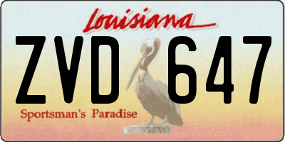 LA license plate ZVD647