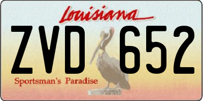 LA license plate ZVD652