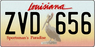 LA license plate ZVD656