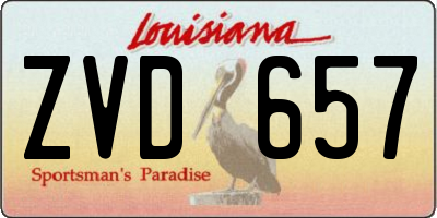 LA license plate ZVD657