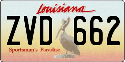 LA license plate ZVD662
