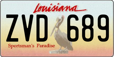 LA license plate ZVD689