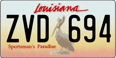 LA license plate ZVD694
