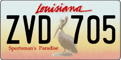 LA license plate ZVD705