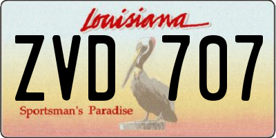 LA license plate ZVD707