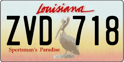 LA license plate ZVD718