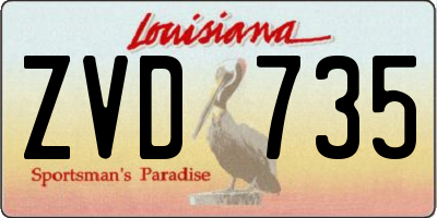 LA license plate ZVD735