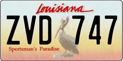 LA license plate ZVD747