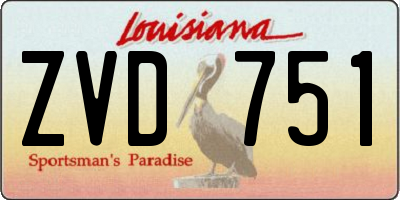 LA license plate ZVD751