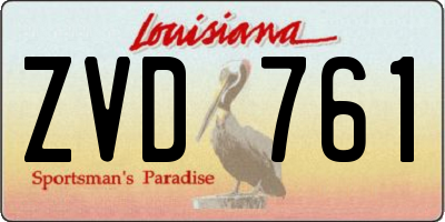 LA license plate ZVD761