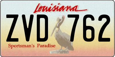 LA license plate ZVD762