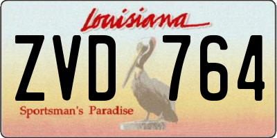 LA license plate ZVD764