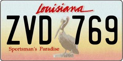 LA license plate ZVD769