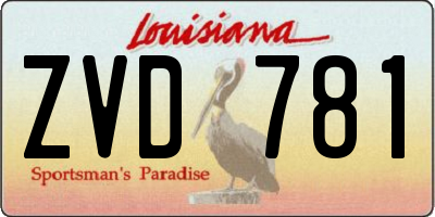 LA license plate ZVD781