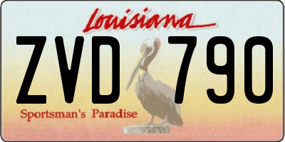 LA license plate ZVD790