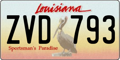 LA license plate ZVD793