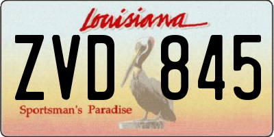 LA license plate ZVD845