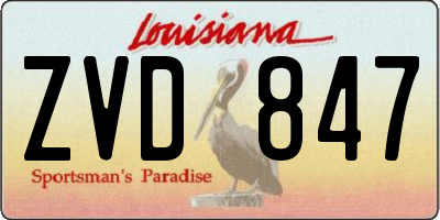LA license plate ZVD847