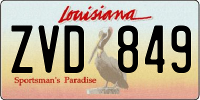 LA license plate ZVD849