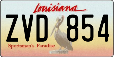 LA license plate ZVD854