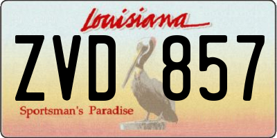 LA license plate ZVD857