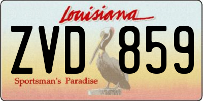 LA license plate ZVD859