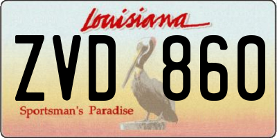 LA license plate ZVD860