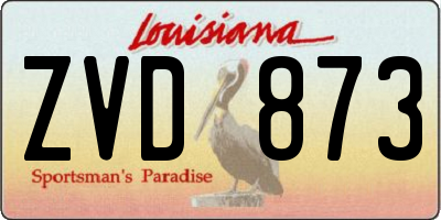 LA license plate ZVD873