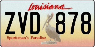 LA license plate ZVD878