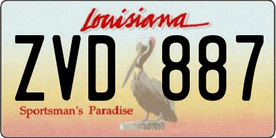 LA license plate ZVD887