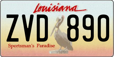 LA license plate ZVD890
