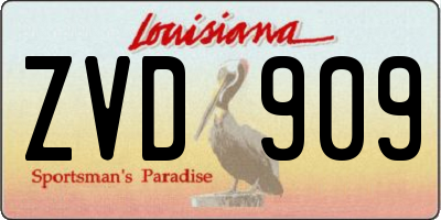 LA license plate ZVD909