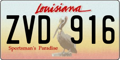 LA license plate ZVD916