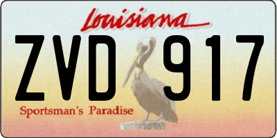 LA license plate ZVD917
