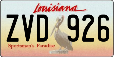LA license plate ZVD926