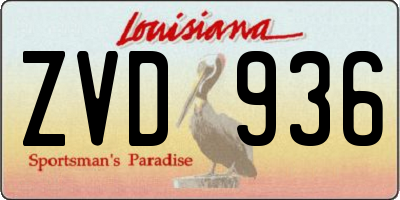 LA license plate ZVD936