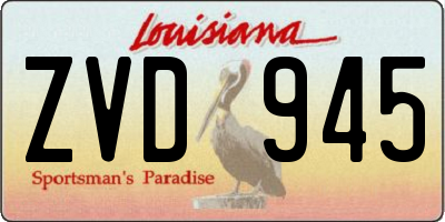 LA license plate ZVD945