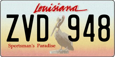 LA license plate ZVD948