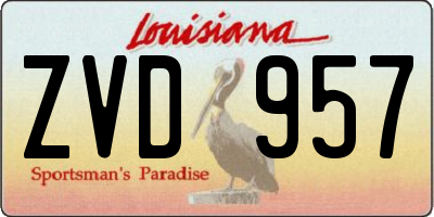LA license plate ZVD957