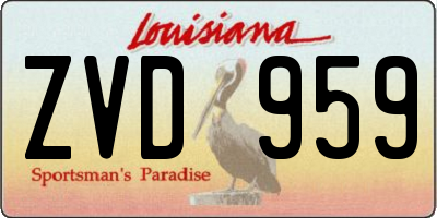 LA license plate ZVD959