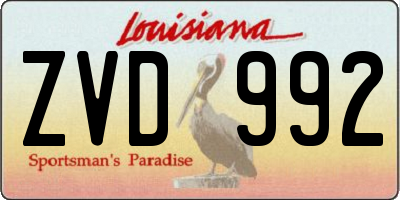 LA license plate ZVD992