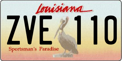 LA license plate ZVE110