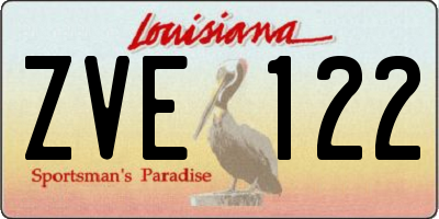 LA license plate ZVE122