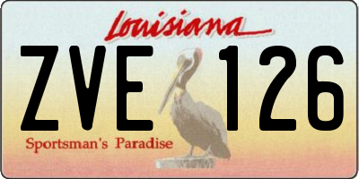 LA license plate ZVE126