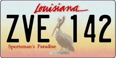 LA license plate ZVE142