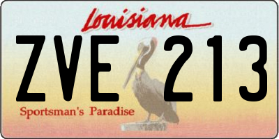 LA license plate ZVE213
